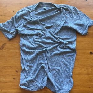 American apparel deep V heather grey t shirt